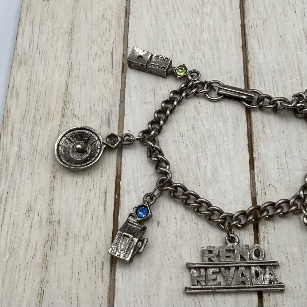 Silver Charm Bracelet with Reno Nevada Charms - Picture 3 of 5